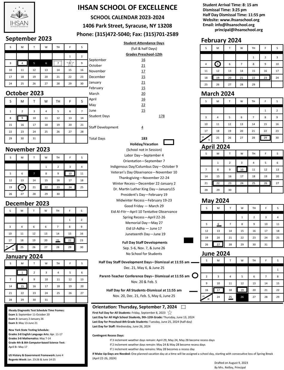 Academic Calendar Syracuse Customize And Print